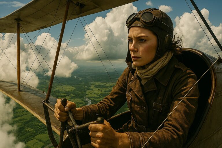 Female aviator - landscape