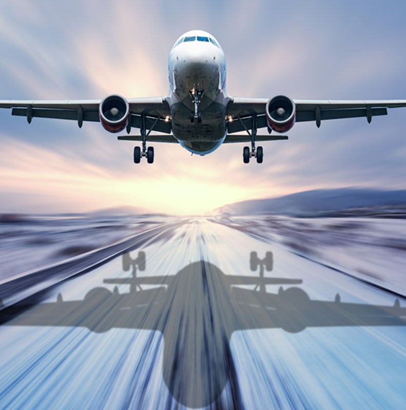 Plane taking off - square